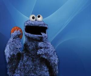 yapboz Cookie Monster çerez yiyor